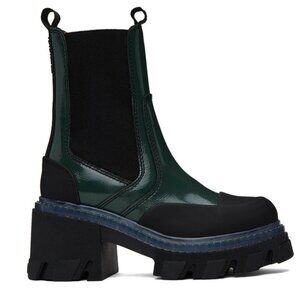 Ganni Cleated Boots in Green - Size 42